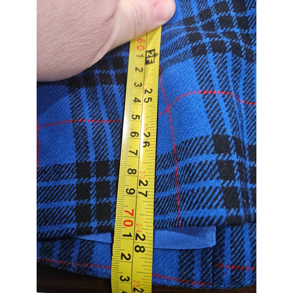 Pendleton Blue Plaid 100% Wool Blazer Gold Crest Buttons Made USA Women’s 14 - Picture 8 of 8